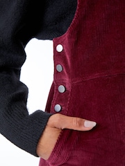 Roman Red Button Corduroy Pinafore Dress - Image 5 of 5