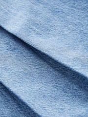 Mid Blue Pleated Knee Length Denim Skirt - Image 6 of 6