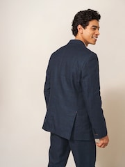 White Stuff Blue Harrison Check Blazer - Image 2 of 6
