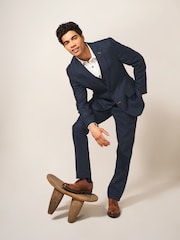 White Stuff Blue Harrison Check Blazer - Image 3 of 6