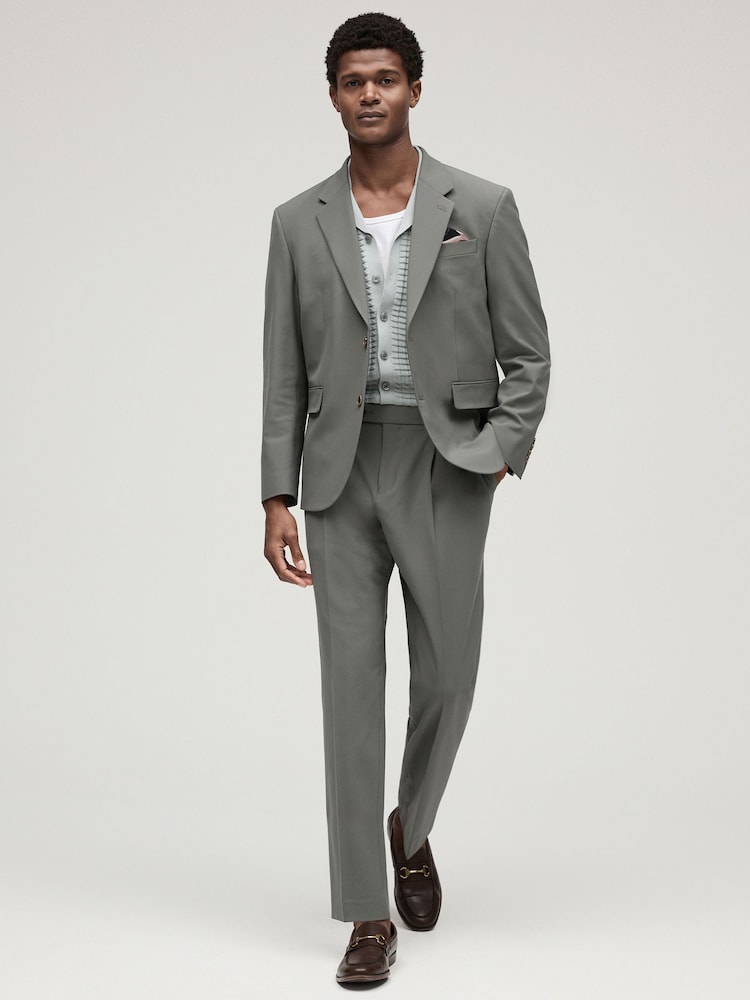 Green Relaxed Fit Motionflex Stretch Suit Trousers - Image 2 of 9