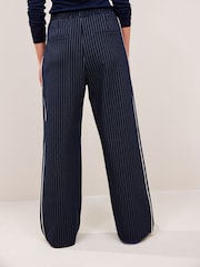 Navy Jersey Wide Leg Side Stripe Trousers - Image 4 of 7