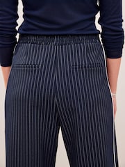 Navy Jersey Wide Leg Side Stripe Trousers - Image 5 of 7