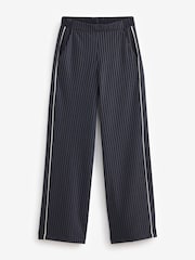 Navy Jersey Wide Leg Side Stripe Trousers - Image 6 of 7