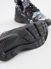 Black Graffiti Elastic Lace Trainers - Image 5 of 5