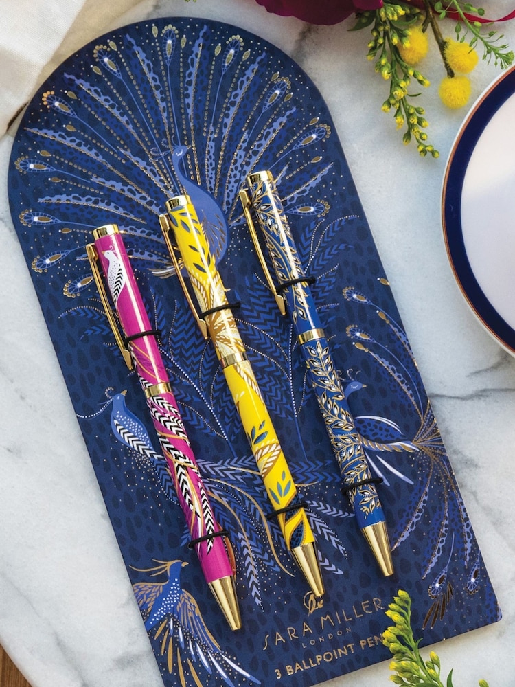 Sara Miller Set of 3 Navy A5 Notebook and Pens - Image 2 of 6 Sara Miller Set of 3 Navy A5 Notebook and Pens - Image 2 of 6