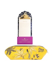 Sara Miller Yellow  Navy Magnetic List Pad and Pencil Case - Image 1 of 6