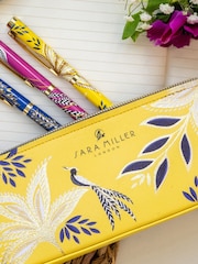 Sara Miller Set of 3 Yellow  Navy Pencil Case And Pens - Image 2 of 6