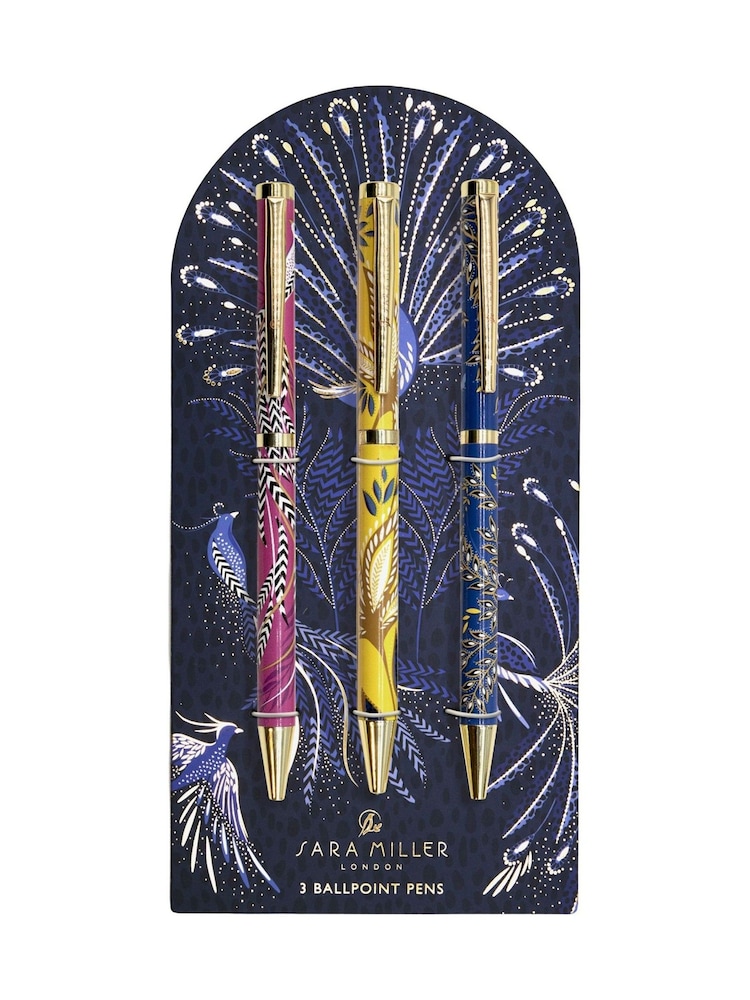 Sara Miller Set of 3 Yellow Navy Pencil Case And Pens - Image 6 of 6 Sara Miller Set of 3 Yellow Navy Pencil Case And Pens - Image 6 of 6