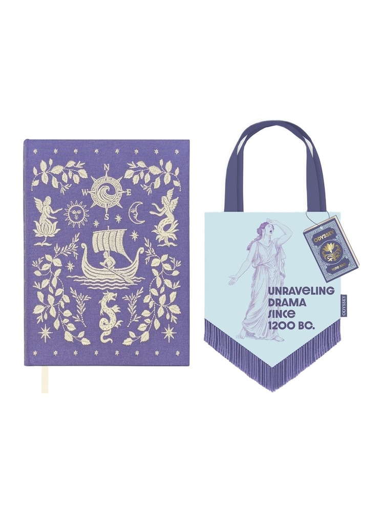 Portico Designs Light Blue Odyssey Tote Bag and Embroidered A5 Journal - Image 1 of 5