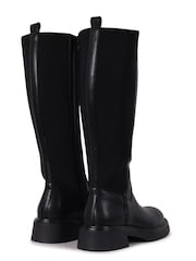 Linzi Black PU High Leg Klara Boots With Elastic Gusset - Image 5 of 5