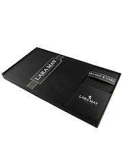 Lara-May Set of 8 Black Leather Coasters and Placemats - Image 3 of 4