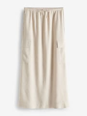 Natural Column Midi Skirt with Linen - Image 5 of 6