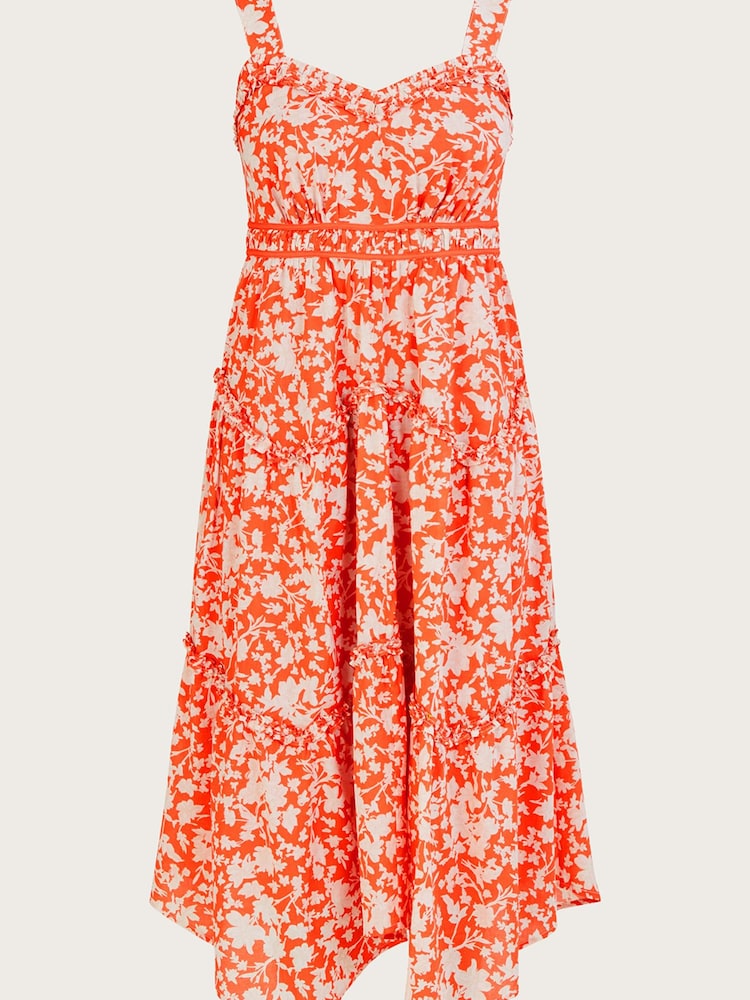 Monsoon Orange Myra Hanky Hem Dress - Image 4 of 4