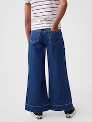 Gap Medium Wash High Rise Stride Wide-Leg Ankle Jeans (5-13yrs) - Image 2 of 5