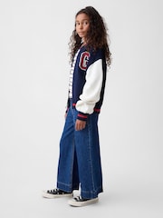 Gap Medium Wash High Rise Stride Wide-Leg Ankle Jeans (5-13yrs) - Image 4 of 5