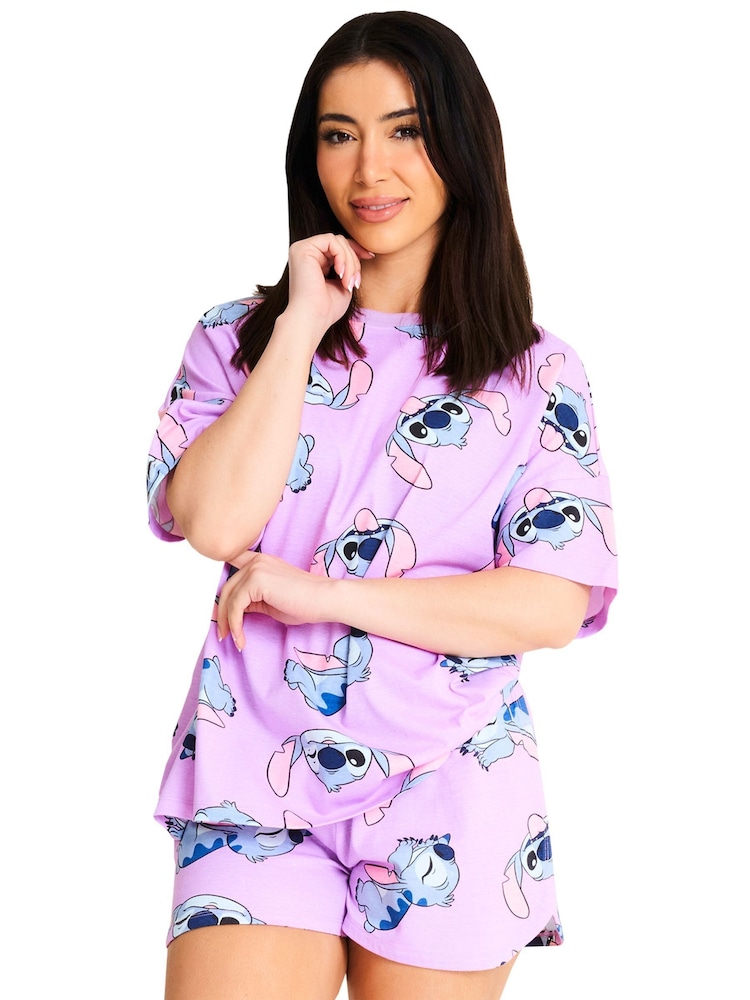 Character Purple Lilo And Stitch Short Pyjamas - Image 1 of 8
