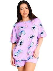 Character Purple Lilo And Stitch Short Pyjamas - Image 5 of 8