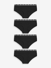 Black Short Logo Knickers 4 Pack - Image 1 of 5