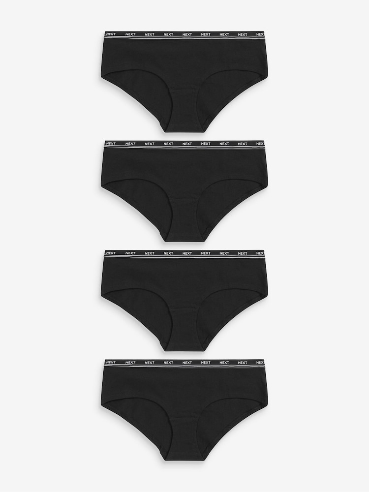 Black Short Logo Knickers 4 Pack - Image 1 of 5