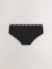 Black Short Cotton Logo Knickers 4 Pack - Image 6 of 8