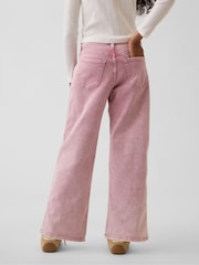 Gap Pink Low Rise Stride Bow Pocket Wide-Leg Jeans (5-13yrs) - Image 3 of 6