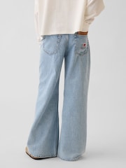 Gap Light Wash Keychain Low Rise Embroidered I Heart NY Baggy Jeans (5-13yrs) - Image 2 of 6