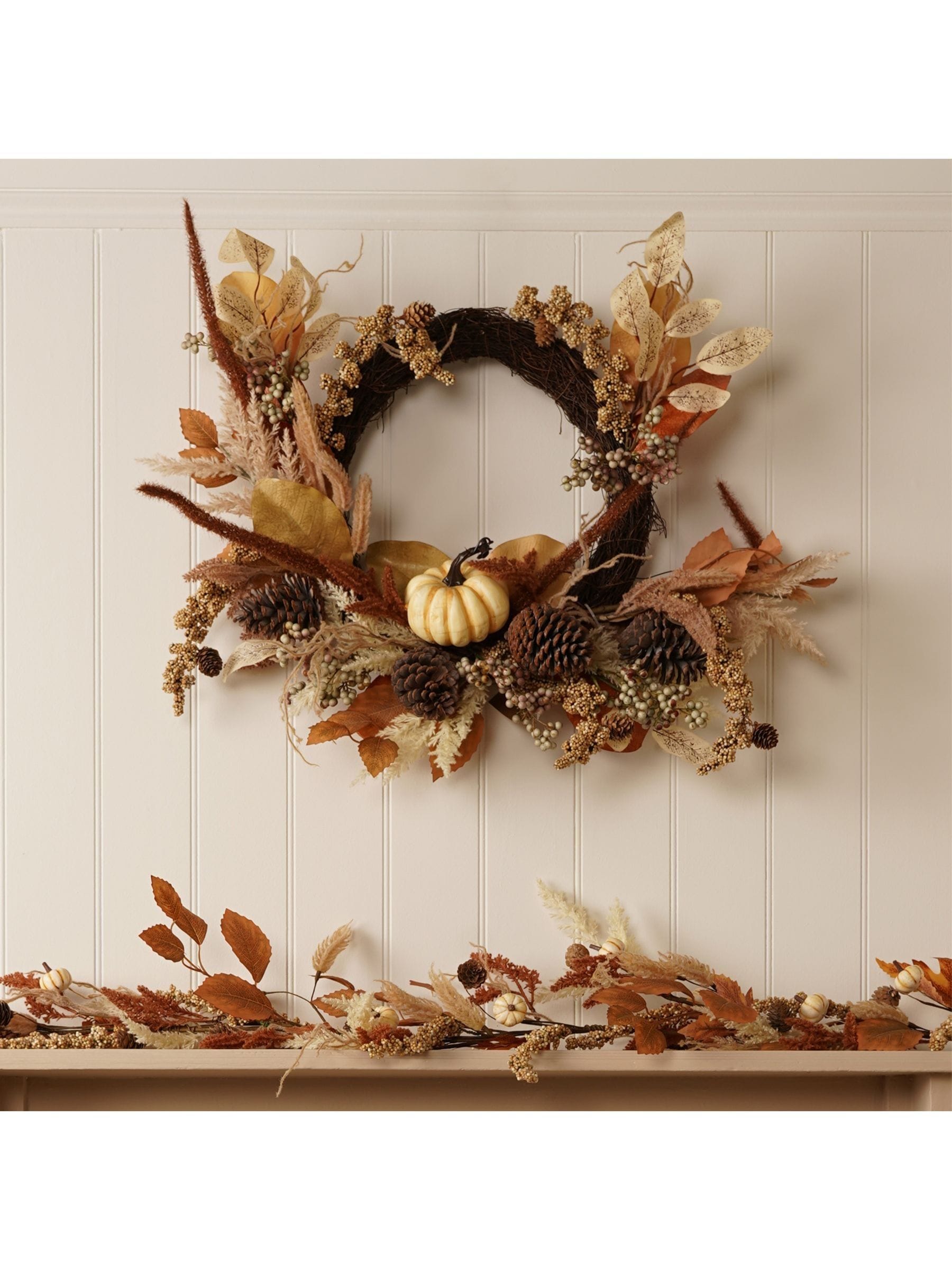 Rackhams Orange Harvest Autumn Decorative Wreath - Image 5