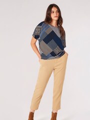 Apricot Blue Mini Geo Patchwork T-Shirt - Image 3 of 5