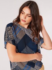 Apricot Blue Mini Geo Patchwork T-Shirt - Image 4 of 5