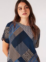 Apricot Blue Mini Geo Patchwork T-Shirt - Image 5 of 5