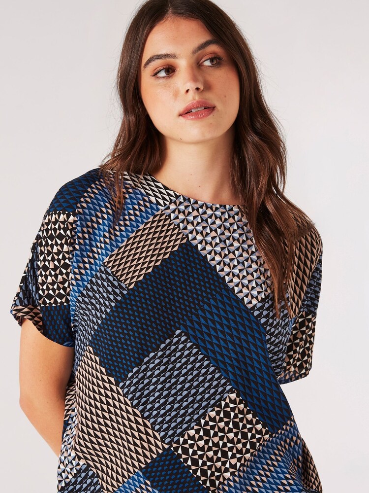 Apricot Blue Mini Geo Patchwork T-Shirt - Image 5 of 5