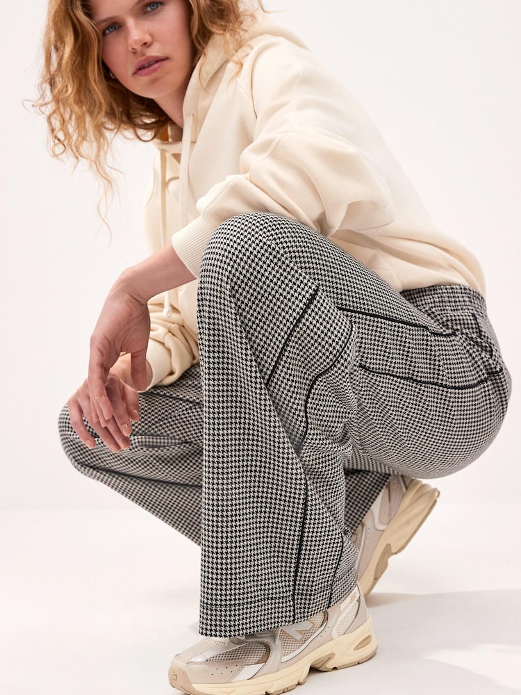 Monochrome Jersey Wide Leg Side Stripe Trousers - Image 2 of 7