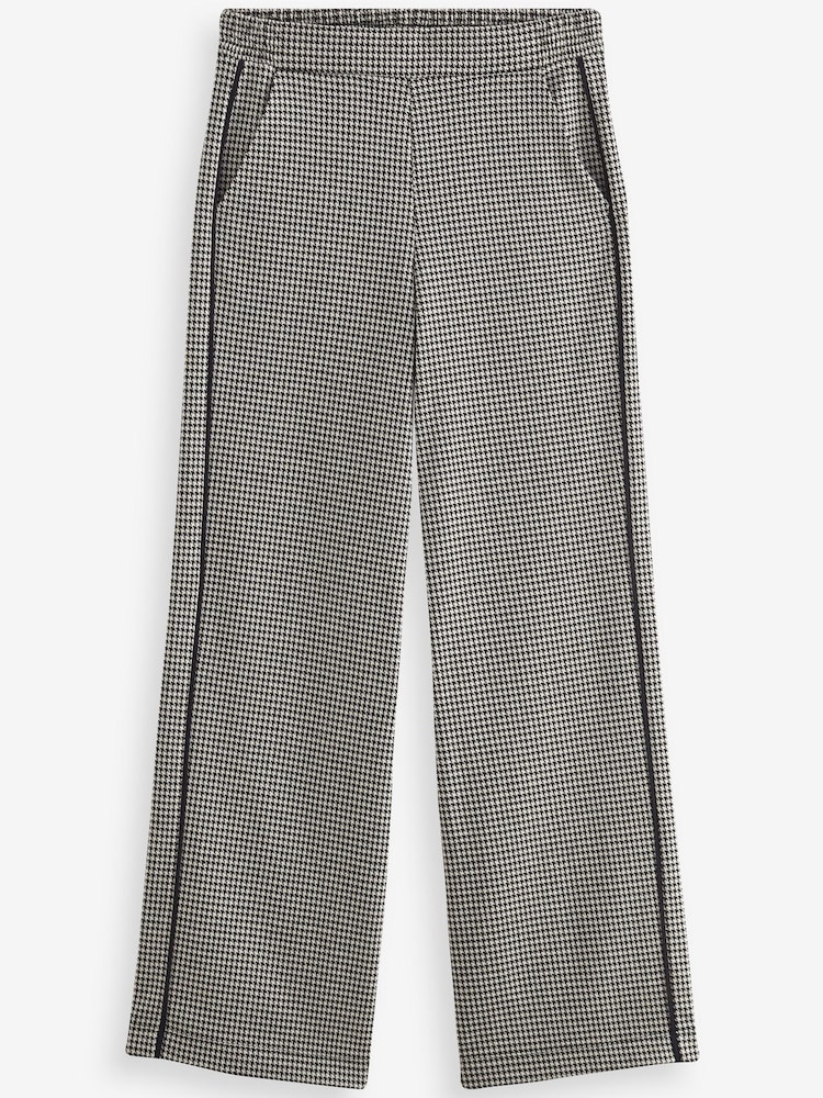 Monochrome Jersey Wide Leg Side Stripe Trousers - Image 7 of 7