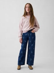 Gap Dark Wash Bow Low Rise Stride Wide-Leg Jeans (5-13yrs) - Image 3 of 5
