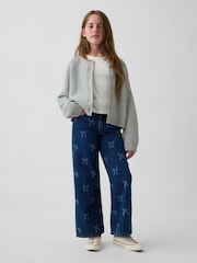 Gap Dark Wash Bow Low Rise Stride Wide-Leg Jeans (5-13yrs) - Image 4 of 5