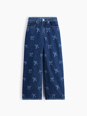 Gap Dark Wash Bow Low Rise Stride Wide-Leg Jeans (5-13yrs) - Image 5 of 5