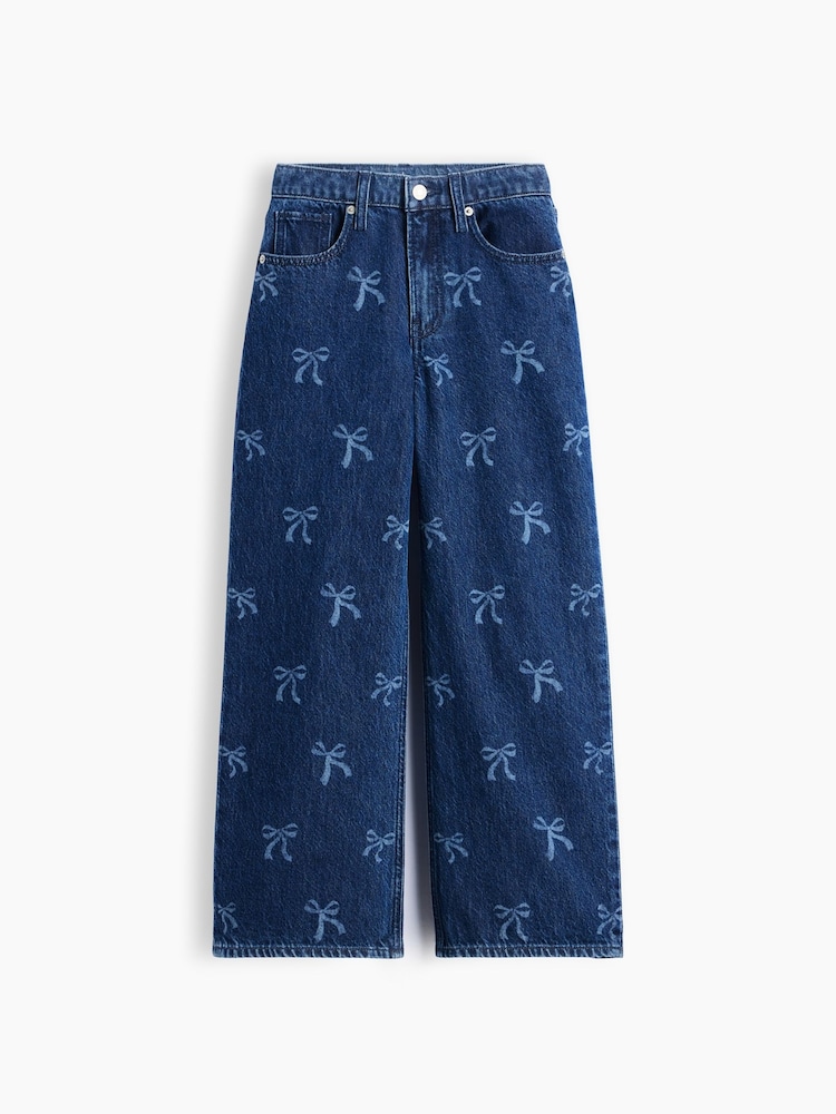 Gap Dark Wash Bow Low Rise Stride Wide-Leg Jeans (5-13yrs) - Image 5 of 5