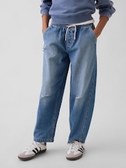 Middels vask - Gap High Rise Easy Barrel Jeans (5–13år) - Bilde 1 av 5