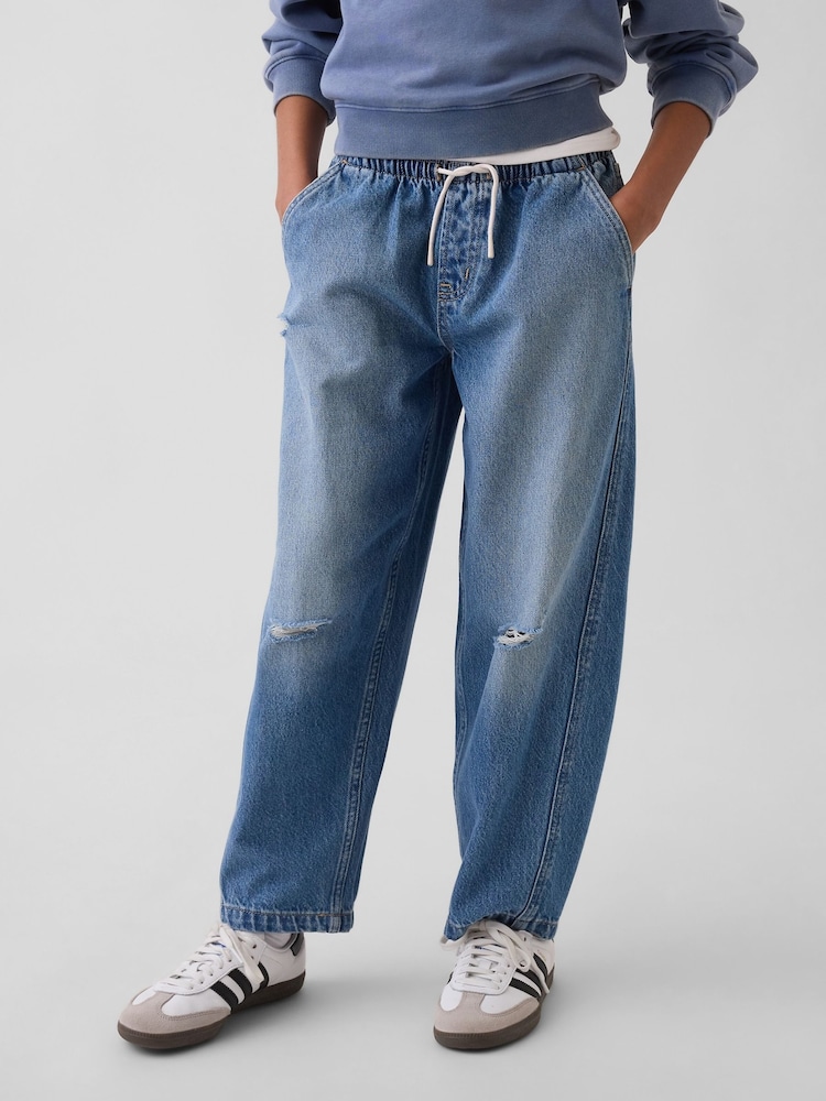 Middels vask - Gap High Rise Easy Barrel Jeans (5–13år) - Bilde 1 av 5