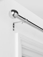 Chrome Fixed Ball 28mm Eyelet Curtain Pole Kit - Image 1 of 4