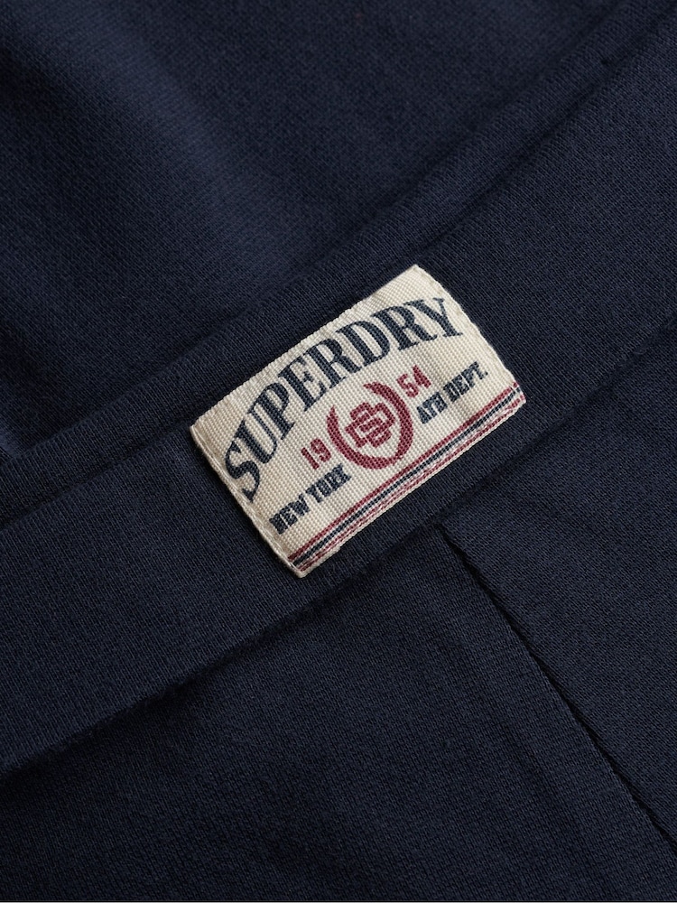 Superdry Blue Athletic Essentials  Fold Over Joggers - Image 6 of 6
