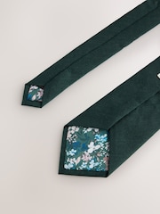 Verde - Juego de corbata, pañuelo de bolsillo y alfiler de solapa - Imagen 4 de 4