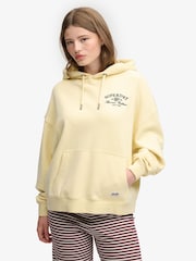 Superdry Yellow Luxe Casual Relaxed Hoodie - Image 1 of 6