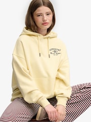 Superdry Yellow Luxe Casual Relaxed Hoodie - Image 3 of 6