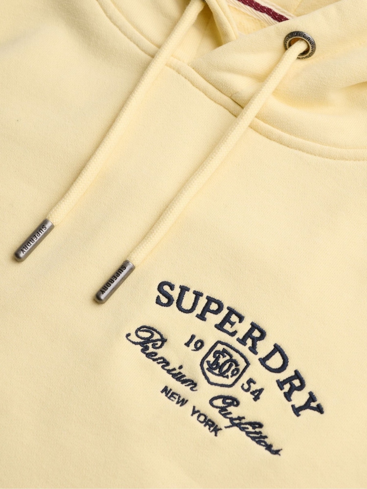Superdry Yellow Luxe Casual Relaxed Hoodie - Image 6 of 6 Superdry Yellow Luxe Casual Relaxed Hoodie - Image 6 of 6