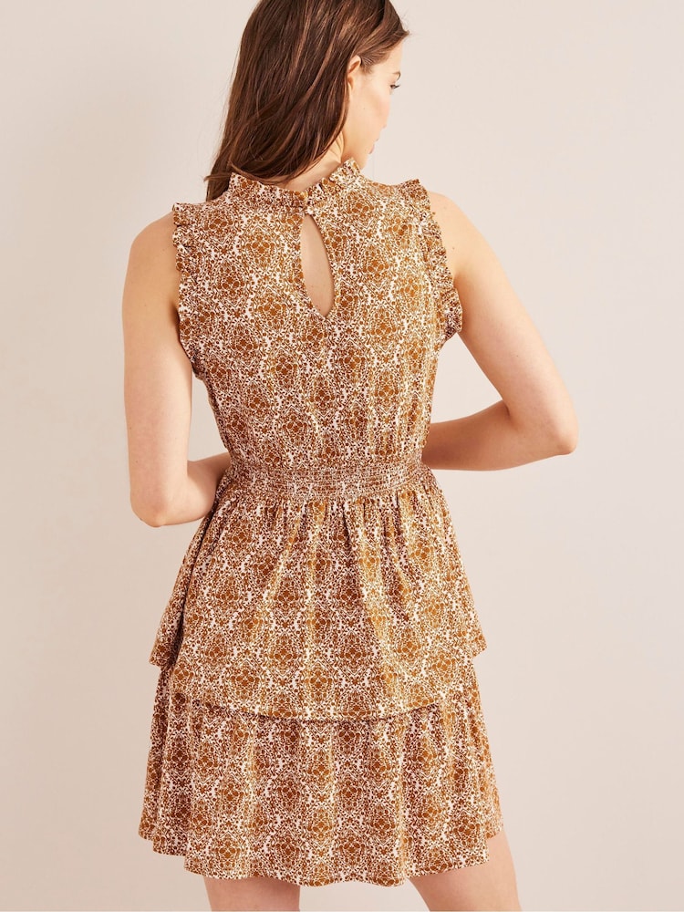 Boden Orange Ruffle Jersey Mini Dress - Image 2 of 5