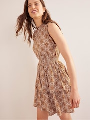 Boden Orange Ruffle Jersey Mini Dress - Image 3 of 5