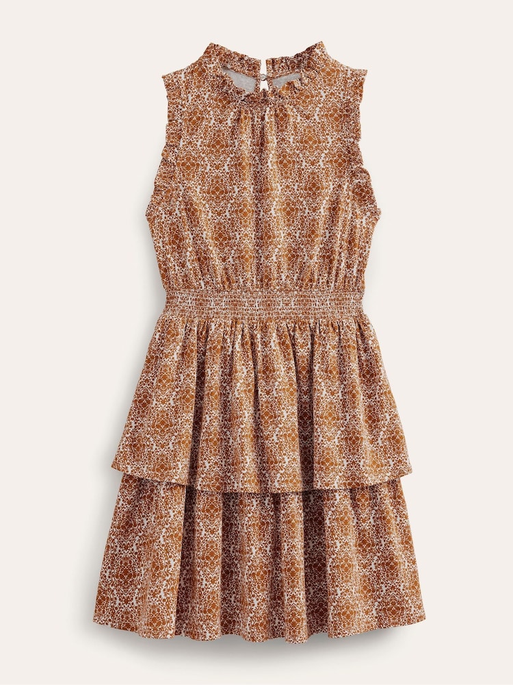 Boden Orange Ruffle Jersey Mini Dress - Image 5 of 5