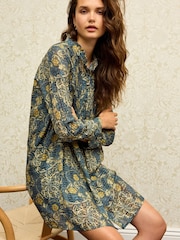 Morris & Co. Seaweed Green Pintuck Long Sleeve Mini Dress - Image 1 of 6